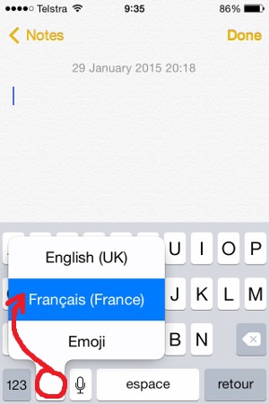 how to type french accents on iphone 10