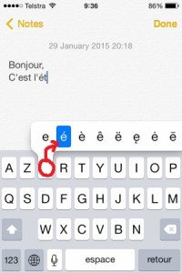 how to type french accents on iphone 11