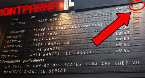 How to take the train in France - electronic board